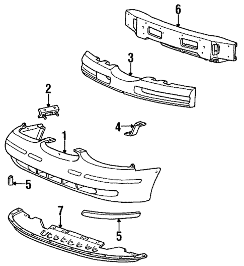 Bumper & Components - Front for 1996 Mercury Cougar #0
