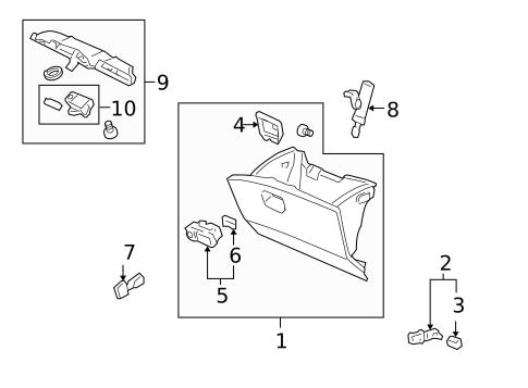 Glove Box for 2008 Honda Odyssey #0