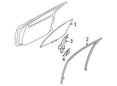 Glass - Front Door for 2001 Nissan Maxima #0