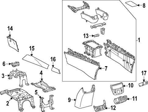 Center Console for 2024 Lexus RX350h #1
