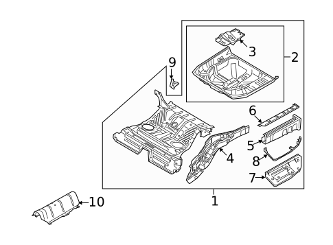 Rear Floor & Rails for 2008 Ford Taurus #0