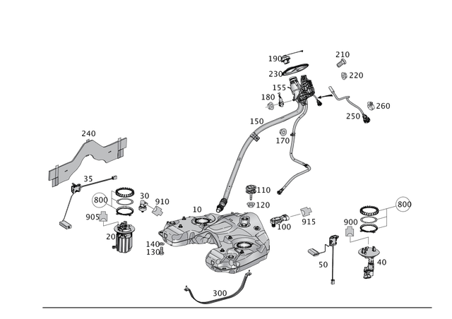 1664705300 - Fuel System: Fuel Tank for Mercedes-Benz: GLE350, GLE400, GLE43 AMG, GLE450 AMG, ML350, ML400, ML550 Image image