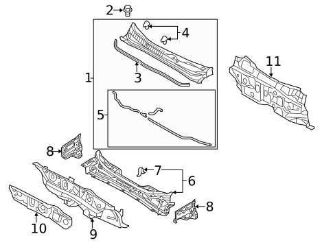 Cowl for 2012 Hyundai Sonata #1