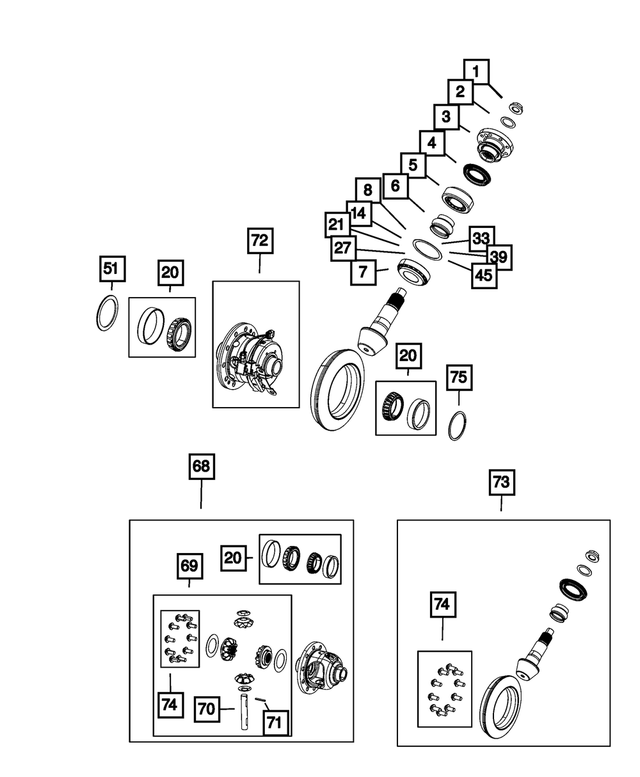 68476427AA - Differential and Drive Line: Ring And Pinion Gear Kit for Jeep: Gladiator, Wrangler Image