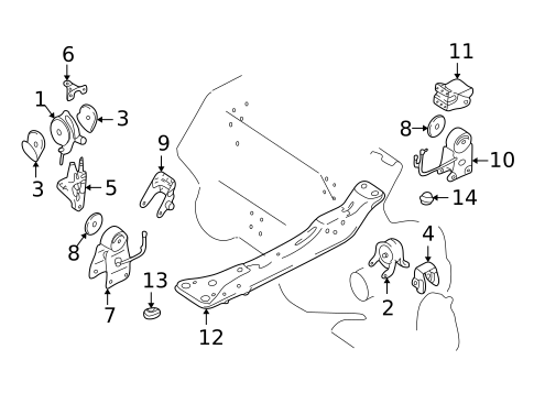 Engine & Trans Mounting for 2002 INFINITI I35 #0