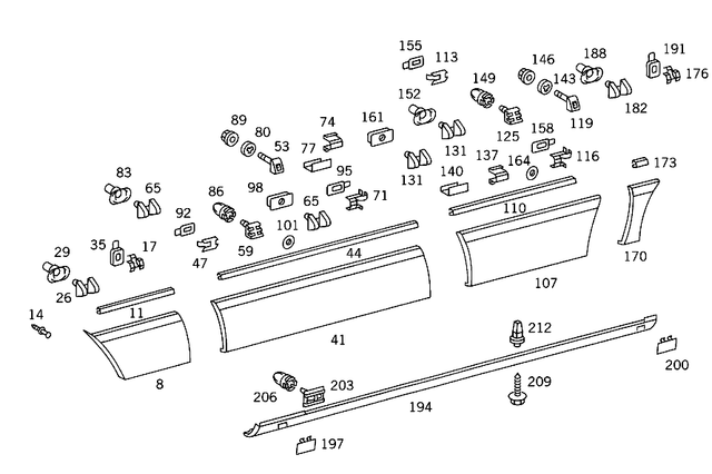 1266903640 - Covering and Lining: Panelling for Mercedes-Benz: 300SE, 300SEL, 560SEC, 560SEL Image image