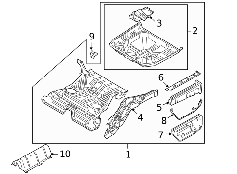 Rear Floor & Rails for 2009 Mercury Sable #0