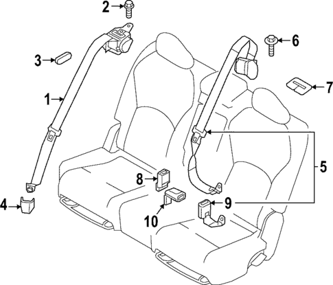 Rear Seat Belts for 2025 INFINITI QX55 #0