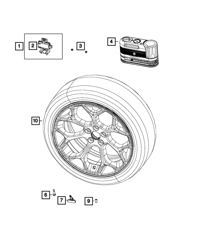68406534AA - Electrical: Tire Pressure Sensor Kit for Mopar Image