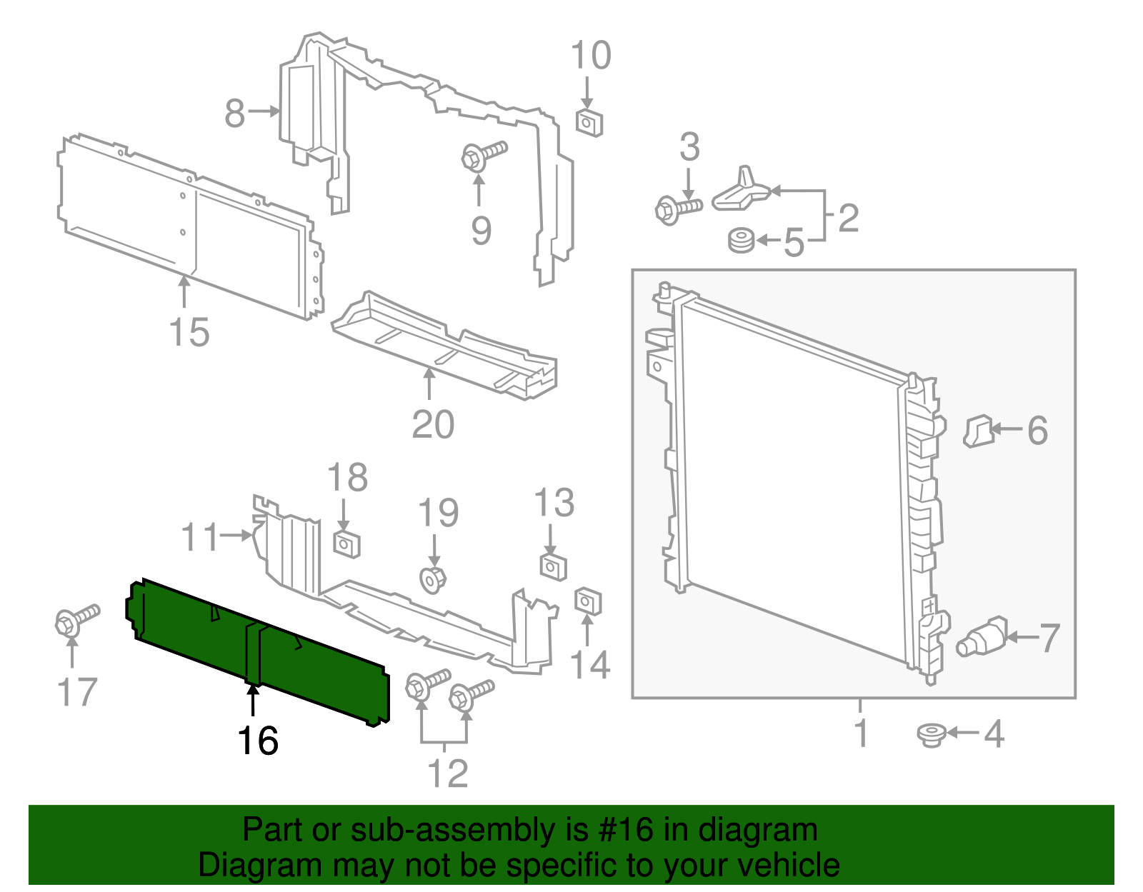 2018-2021 GM Front Bumper Shutter 84646341 | Shop Matick Buick GMC