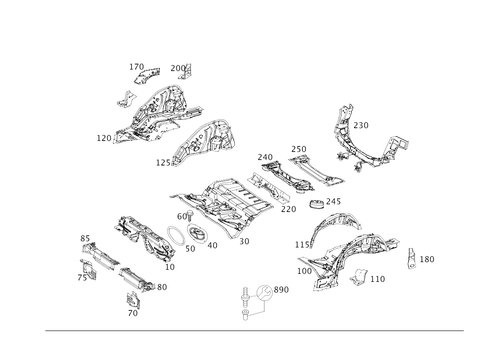 Rear-End Floor for 2014 Mercedes-Benz C350 #0