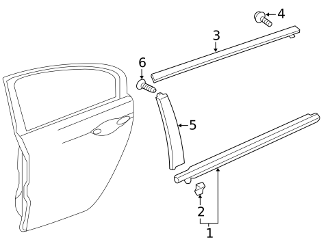 Exterior Trim - Rear Door for 2014 Acura TSX #1