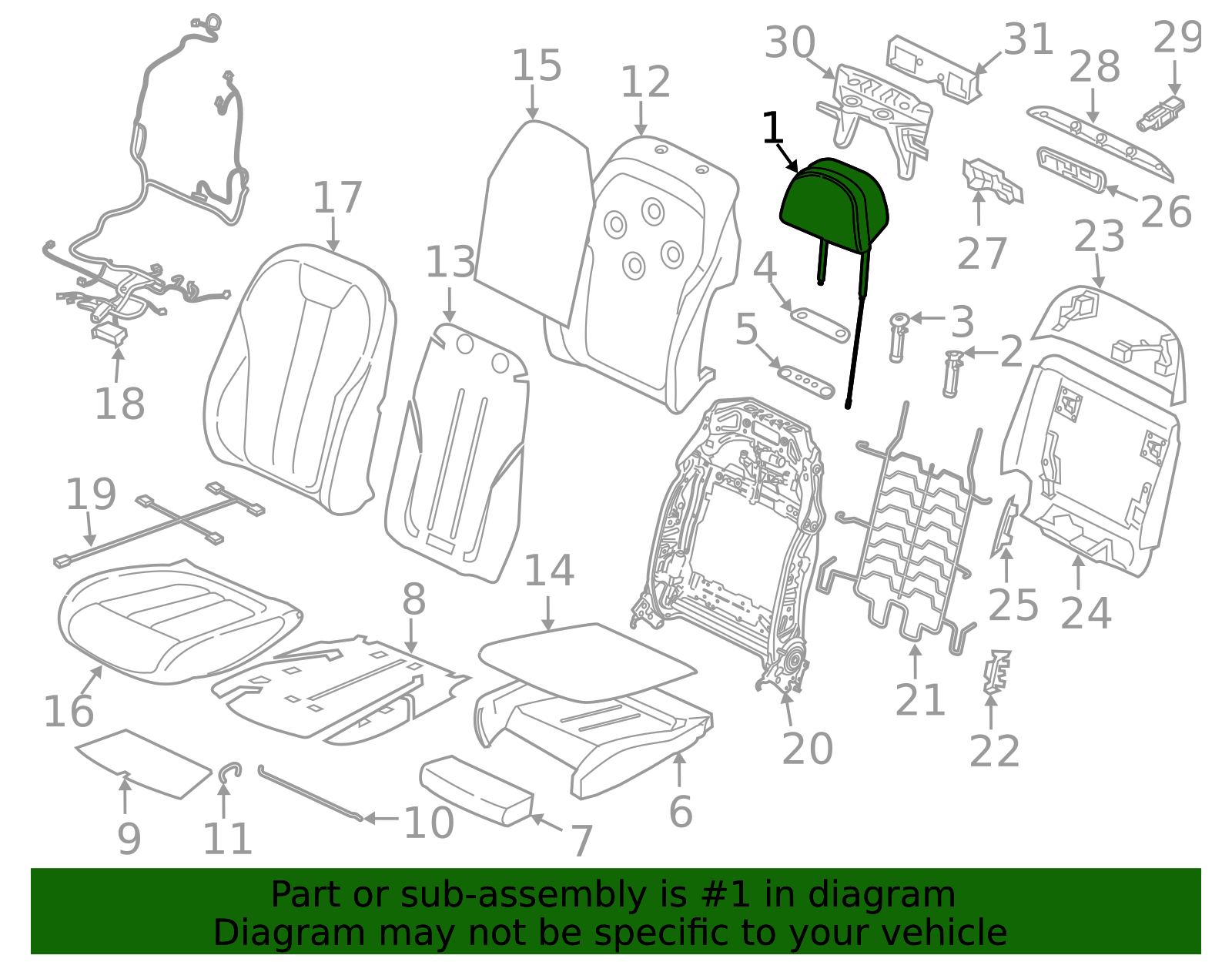 Headrest - BMW (52-10-5-A62-822)