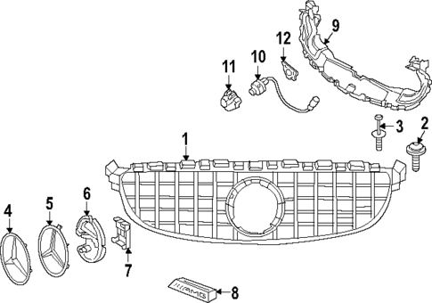Grille & Components for 2021 Mercedes-Benz C63 AMG S #0