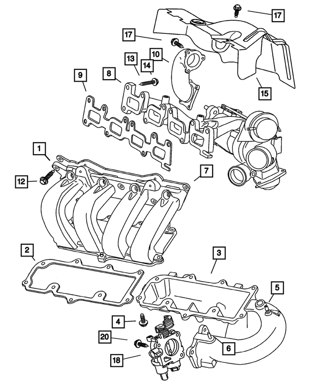 4898546AB - Engine 2.4L Four Cylinder (Turbo): Turbocharger for Mopar Image