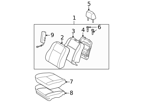 Front Seat Components for 2003 Toyota Corolla #1
