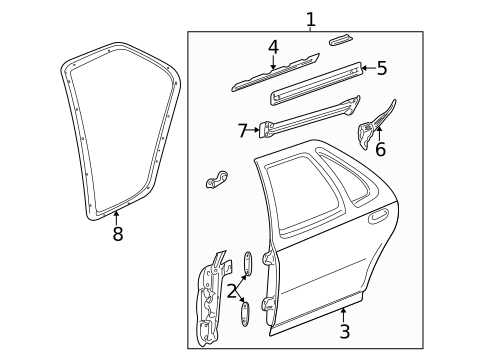 Door & Components for 2003 Oldsmobile Alero #1