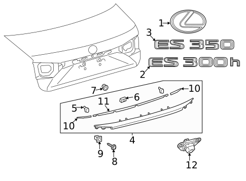 Exterior Trim - Trunk for 2015 Lexus ES350 #0