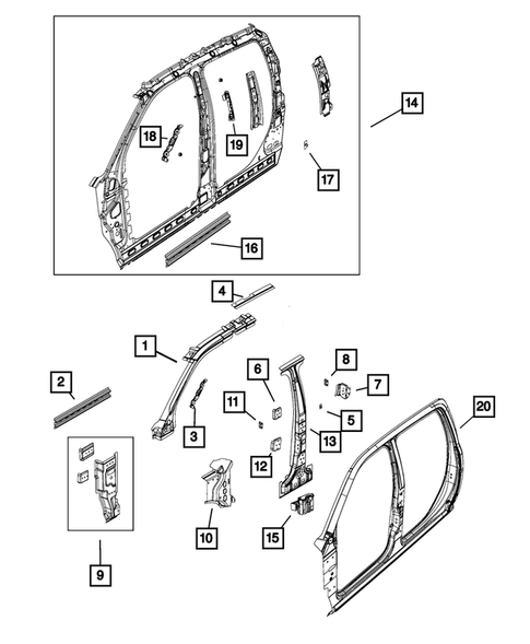 Aperture Panel, Pillar Supports and Cab Back  for 2016 Ram 1500 #1