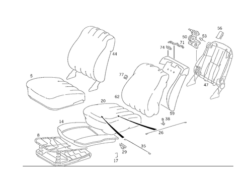 Front Seat and Headrest for 1993 Mercedes-Benz 300CE #1
