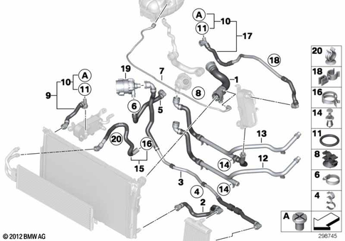 Cooling System Coolant Hoses for 2014 BMW 335i #0