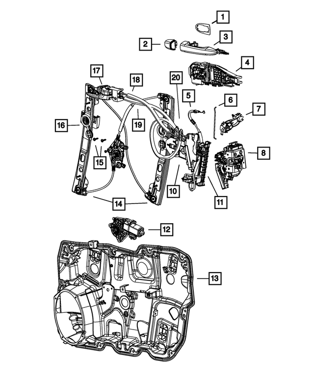 1TD37JRMAD - Doors, Door Mirrors and Related Parts: Door Handle Cap, Left for Mopar Image