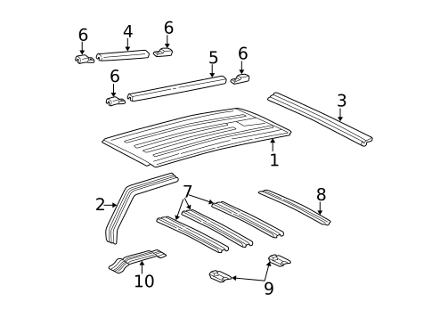 Roof & Components for 1995 GMC Safari #0