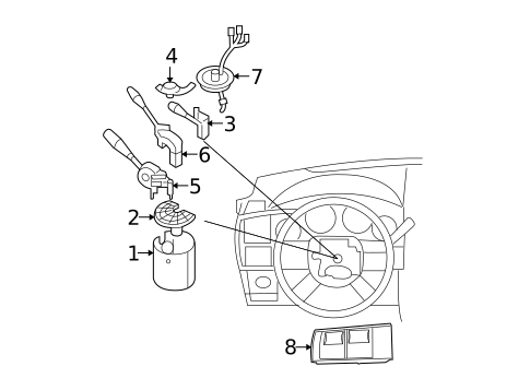 Shroud, Switches & Levers for 2006 Dodge Charger #0