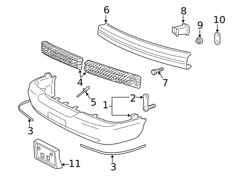 Bumper & Components - Front for 2005 Mercury Grand Marquis #0