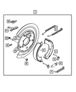 5114192AA - Brakes: Brake Shoe Hold Down Clip for Chrysler: Aspen, Sebring | Dodge: Durango, Ram 1500, Ram 2500, Ram 3500, Stratus | Jeep: Gladiator, Grand Cherokee, Grand Cherokee WK, Wrangler, Wrangler JK | Ram: 1500, 1500 Classic, 2500, 3500 Image