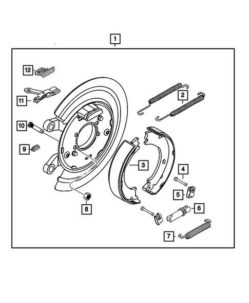 Parking Brake Lever, Cables, and Rear Disc Park Brake Assembly for 2014 Ram 1500 #0