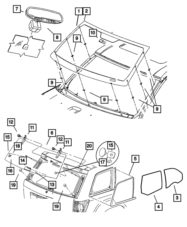 5170273AB - : Shipping Assembly - 30 Lite Glass Windshield for Mopar Image