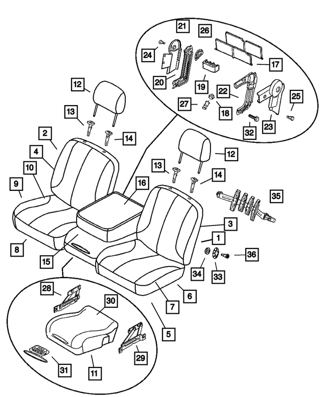 5080965AA - Interior Trim: Front Seat Frame for Mopar Image