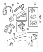 5019065AC - Body Sheet Metal Except Doors: Front Fender, Left for Mopar Image