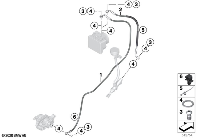 34329829773 - Brakes: Brake Circuit Pipe, Rear -  for BMW-Motorrad Image image