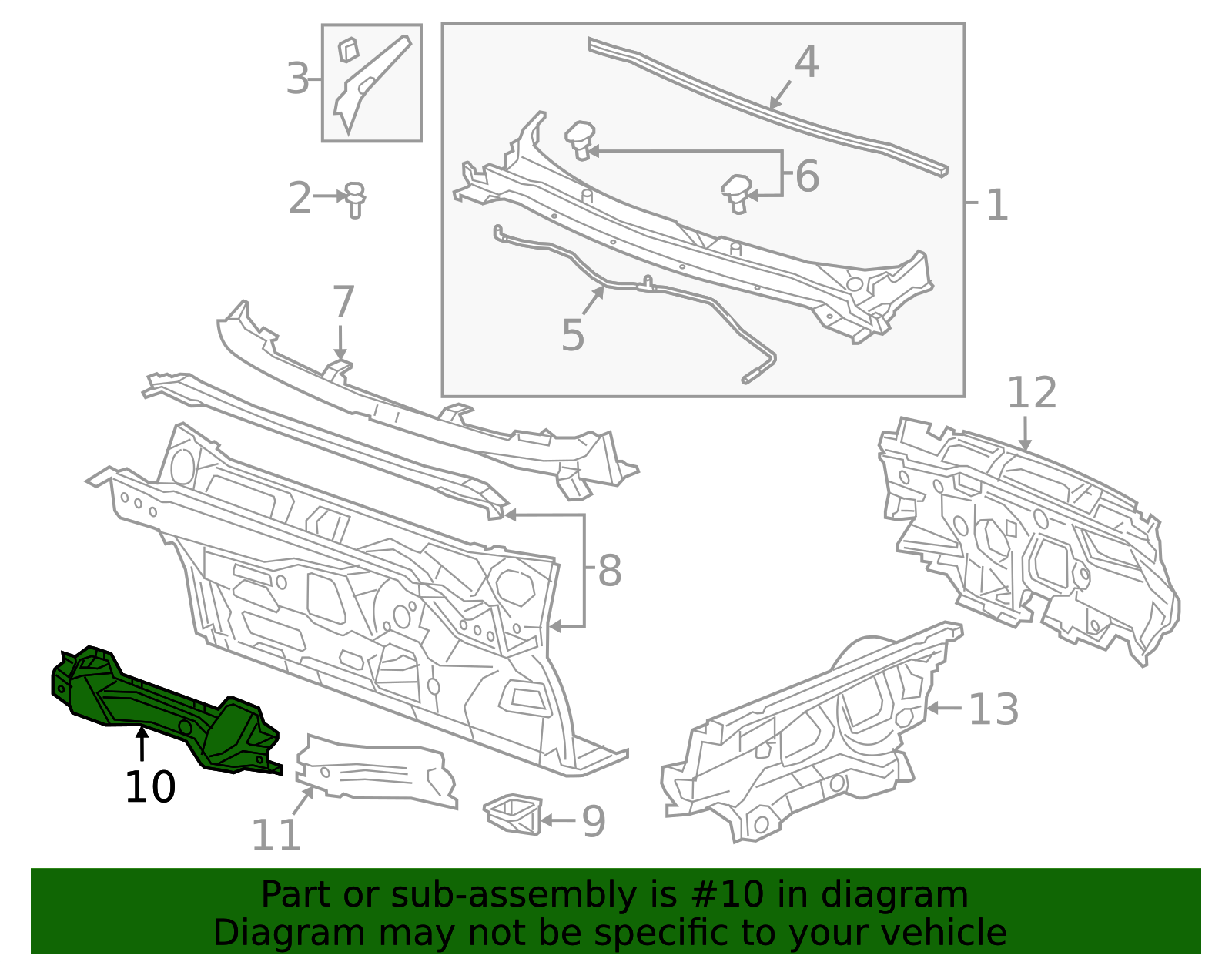 2016-2020 Buick Envision Number 1 Underbody Cross Sill 23460390 ...