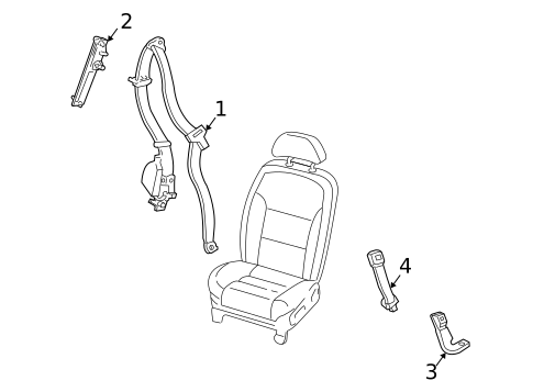 Seat Belt for 2000 Lincoln LS #1