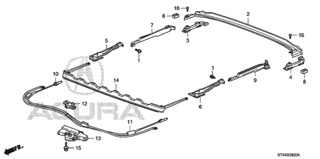 Roof Slide Components for 2010 Acura MDX #0