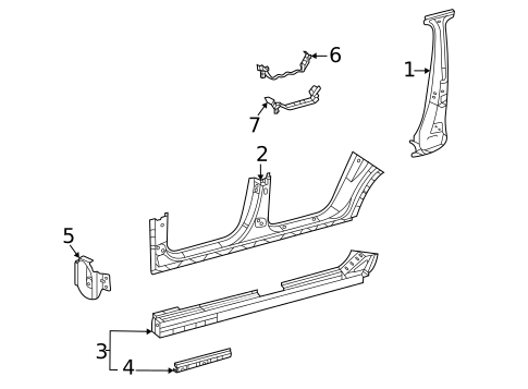 Center Pillar & Rocker for 2022 Mercedes-Benz GLE 450 SUV #0