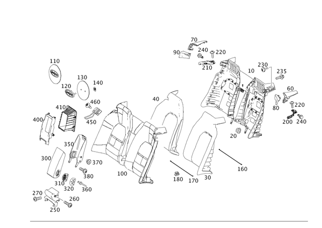 2019240729 - Rear Seat Bench: Bracket for Mercedes-Benz Image image