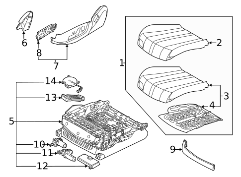 Driver Seat Components for 2024 Genesis GV70 #1