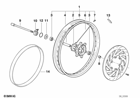 Wheels with Bearings for 1997 BMW-Motorrad F 650 ST #1