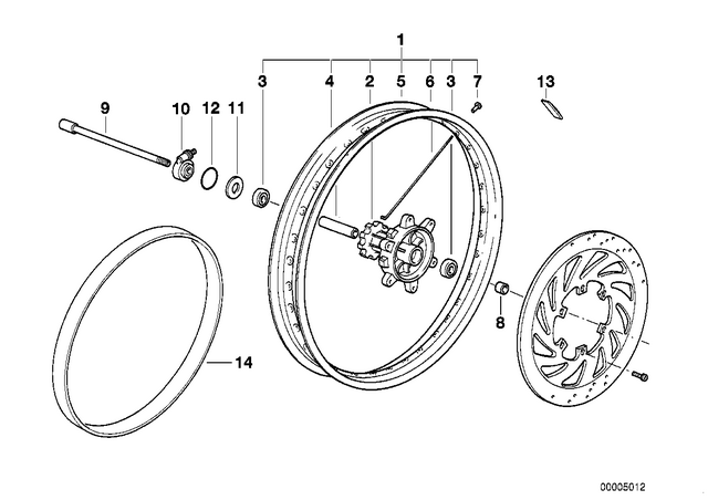 36312345353 - : Spoke - Front Left - L=224/D=3.5 for BMW-Motorrad Image
