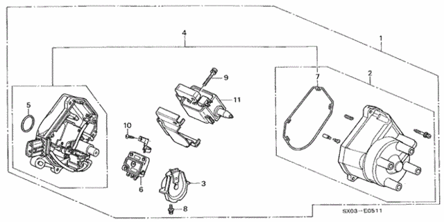Distributor (Hitachi) (2.3L) for 1998 Honda Odyssey #0