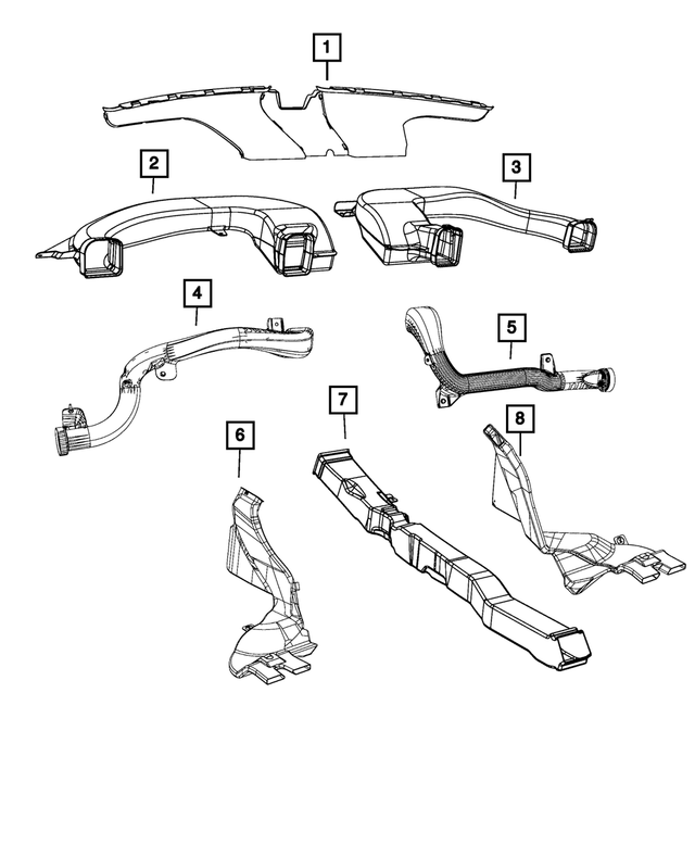 68110727AD - Air Conditioners and Heaters: Defroster Duct for Mopar Image