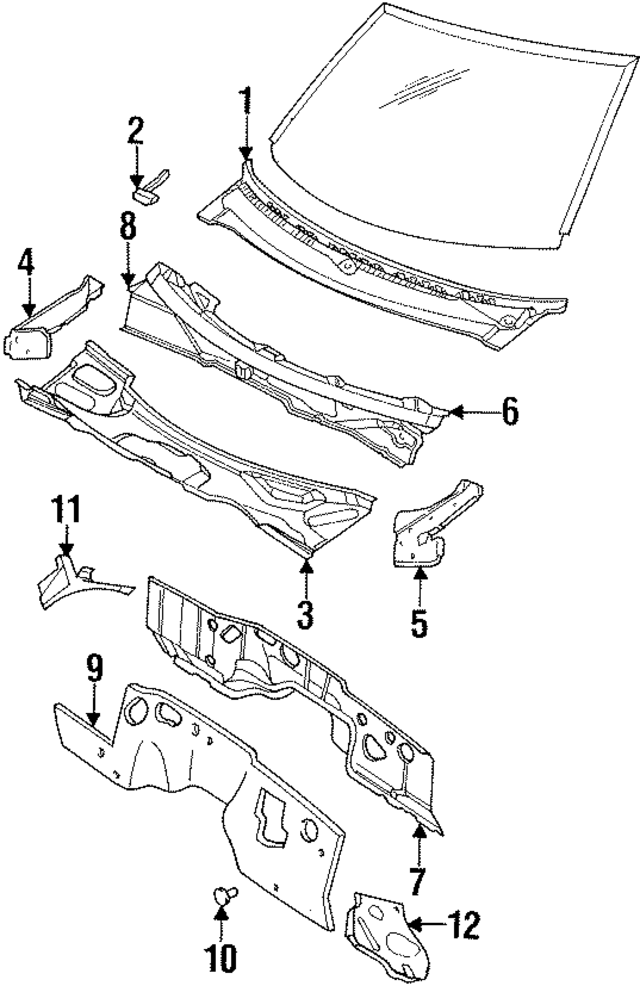55135342 - Body: Cowl Cover Seal for Mopar Image
