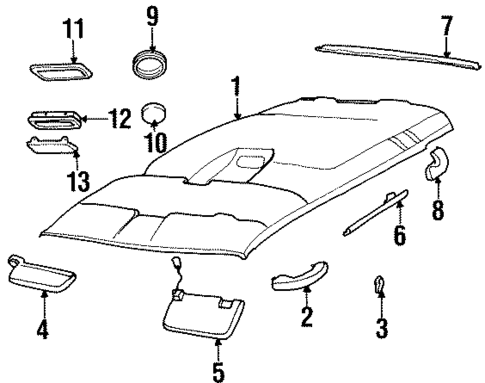 Interior Trim - Roof for 1994 GMC Yukon #0
