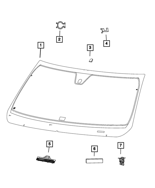 68371466AC - Glass: Windshield for Mopar Image
