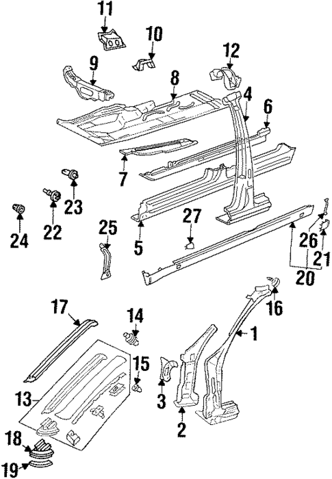 Exterior Trim - Pillars for 1995 Mercedes-Benz S420 #0