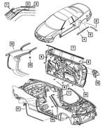4724329AC - Doors and Related Parts: Weatherstrip Retainer, Left for Chrysler: Sebring Image